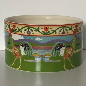 Jim Shore Barnyard Rooster Bowl Wine Bottle Coaster Candy Dish EUC 5” Across